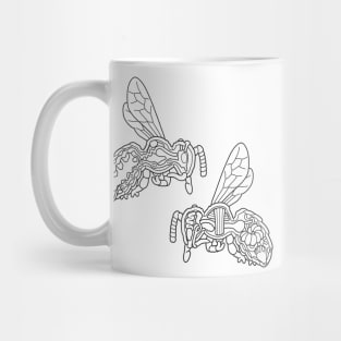 Line Drawing of Honey Bee Anatomy Illustration Mug